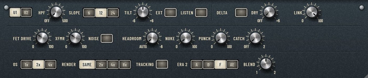 The PINCH-76 ADVANCED drawer with sidechain filter, PUNCH, NUKE and oversampling controls