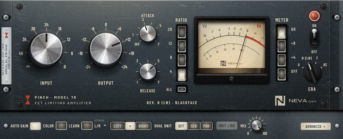 PINCH-76 panel set for a lead vocal with ATTACK 3 and RELEASE 5